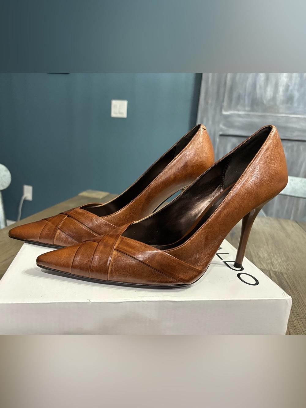 LIKE NEW! ALDO Leys Cognac Pointed-Toe Pumps EU 40 / US 10W